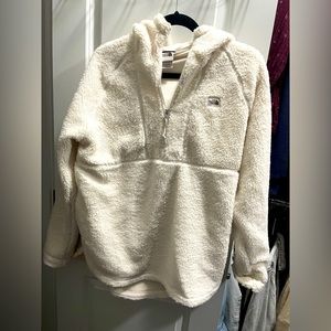 North face fleece Sherpa white hoodie
